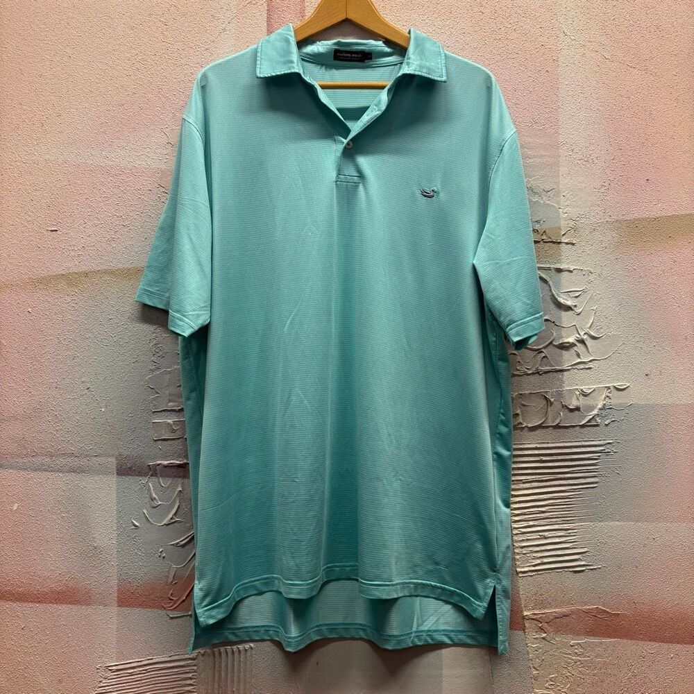 Southern Marsh 2X Turquoise Blue Polo Shirt Preppy Luxury Boardwalk Old Money